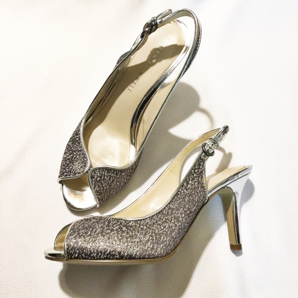 Lauren Blackwell dressy silver sling backs  💋